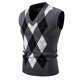 thumbnail image 4 of Chaqueta de Punto de Cuello en V de los Hombres, Abrigo Cálido con Ligero Estiramiento para el Otoño Y el Uso Casual Diario, Blusa en Capas de Moda, 4 of 7