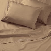 Bedding Series 600-Thread Count Soft Egyptian Cotton Luxurious 4-PCs Sheet Set Fits Easily Fit upto 6-8 Inch Deep Pockets Solid Pattern ( Queen, Taupe )