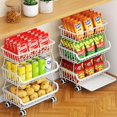 thumbnail image 1 of Carrito organizador de despensa de 3 niveles con ruedas Miyawell, blanco, 1 of 9