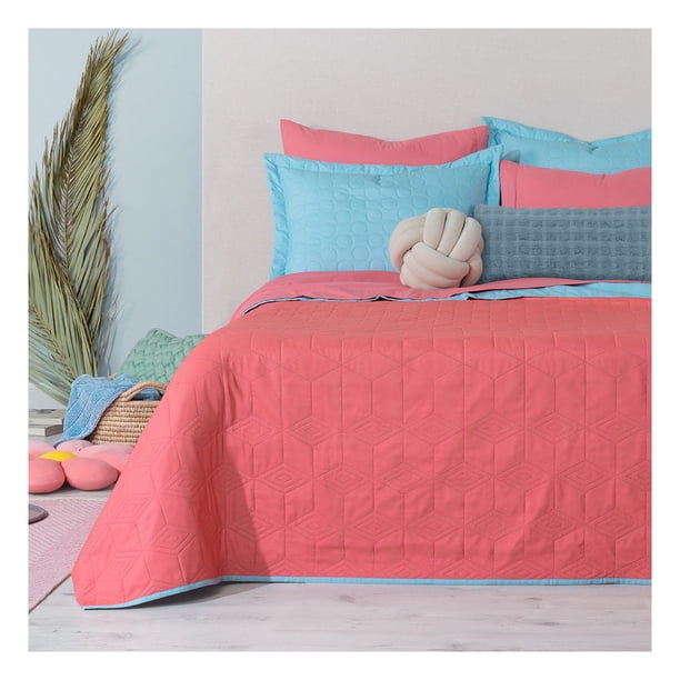 Edredón Ligero Pinsonic Doble Vista con Fundas de Almohada Esquimal (Fresco, Matrimonial)