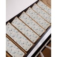 thumbnail image 7 of Stair Treads for Wooden Steps, Teal Beige Tropical Leaves Peel and Stick Stair Treads with Adhesive, Farmhouse Burlap Aesthetics Non Slip Indoor Stairs Runner Rugs Mats for Elders Dogs 8"x30"4PCS, 7 of 7