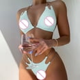 thumbnail image 5 of Cathalem Women Swimwear Sexy Bathing Suits Halter Triangle Tops String Bikini Sets,BU2 M, 5 of 5