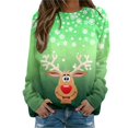 thumbnail image 1 of EHQJNJ Shewin Chandails en Molleton Oversize pour Femmes Coupe Ample Décontractée Imprimé Joyeux Noël Col Rond Pull Manches Longues Blouse Ample, 1 of 4