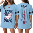 thumbnail image 2 of 250 Years 1776-2026 250th Birthday Eagle T-Shirt for Celebrate 250th Anniversary of America Patriotic Veteran Tee 250 Short Sleeved Top for Woman, 2 of 7