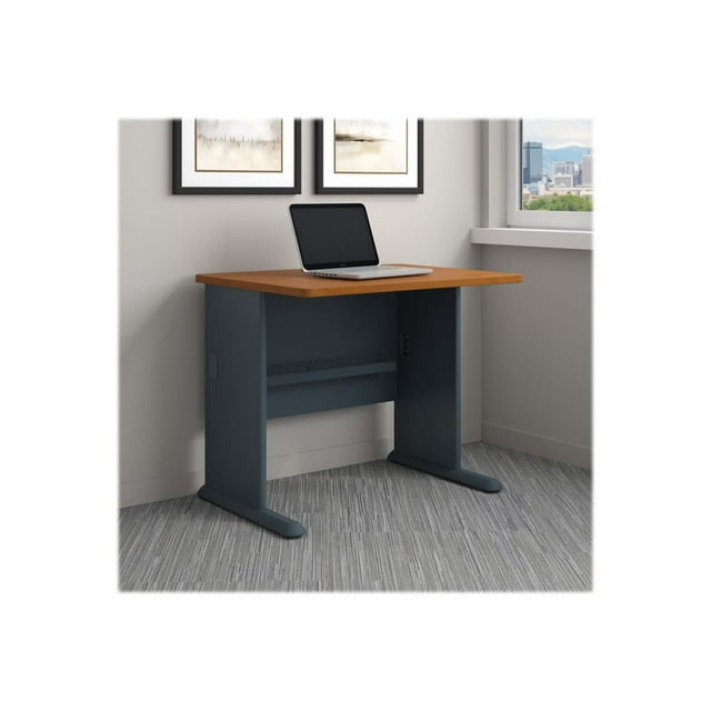 Bush Business Furniture Series A 36W Desk, Natural Cherry/Slate