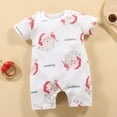 thumbnail image 2 of kpoplk Baby Boys Girl Farm Clothes Jumpsuit Short Sleeve One Piece Romper Casual Jumpsuit Summer Country Stuff Size 18-24 Months,Red, 2 of 4