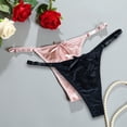 thumbnail image 2 of felwors Satin G String Thongs 2-Pack for Women Sexy Plus Size Panties Low Rise Underwear Cheeky Chain Bikini Hipsters(Light Pink, S), 2 of 9