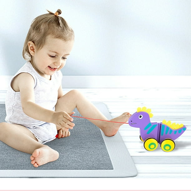 Juguetes para piscina, juguetes para bebés y niños pequeños: dinosaurio, caracol, tractor para empujar con la mano, cuerda para tirar, andador para bebés de 0 a 3 años, carrito para tirar