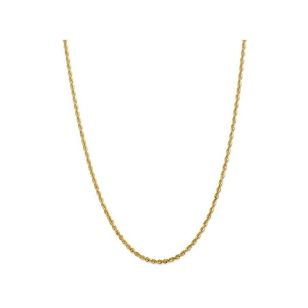 Finest Gold 14K Yellow Gold 2.75 mm Extra-Light Diamond-Cut 18 in. Rope Chain