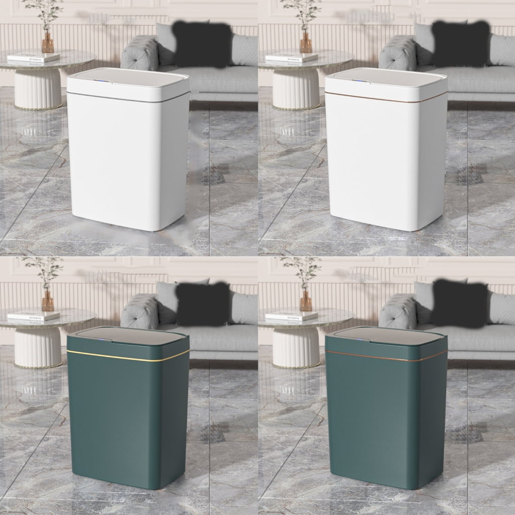 Intelligent Trash Bin with Motion Sensors Lid, Convenient Automatic Garbage Can for Bathroom Dustbin 15L/18L Capacity
