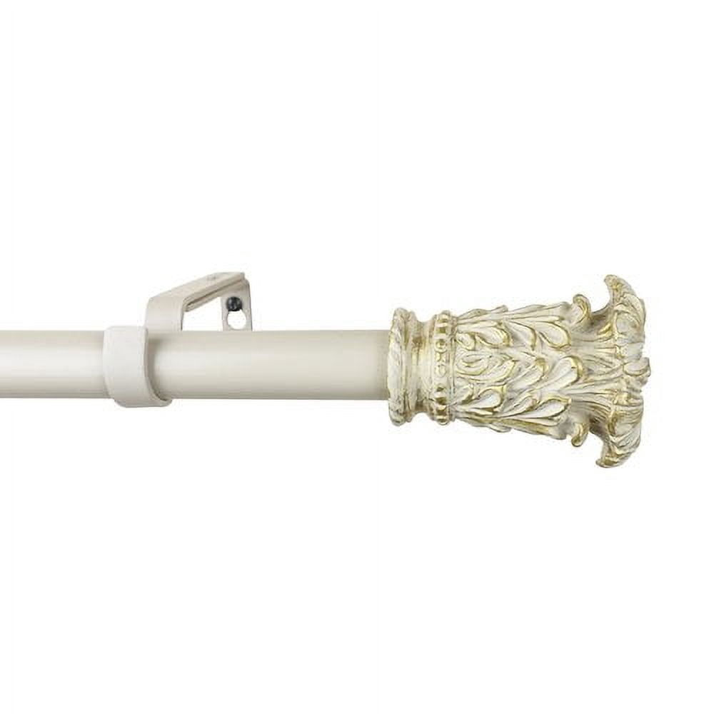 Urbanest Adjustable Single Curtain Rod Set Chilton Finials – 1 - Inch Diameter, With Renaissance Gold Rod, 48–84 Inches