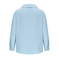 thumbnail image 5 of ZCFZJW Mens Casual Button V Neck Henley Shirts Big and Tall Regular Fit Solid Color Long Sleeve Cotton and Linen T-Shirts Lapel Collar Pullover Tops Sky Blue S, 5 of 6