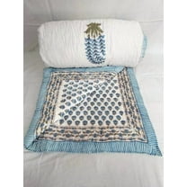 Shree24 Quilted Reversible Twin Size Quilt, Multicolor Floral