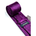 thumbnail image 7 of HISDERN Paisley Ties for Men Solid Tie Handkerchief Floral Men's Necktie & Pocket Square Set,Eggplant, 7 of 7