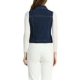 thumbnail image 4 of INSPIRE CHIC Mother's Day Women's Washed Denim Button Sleeveless Vest Jacket with Pockets Royal Blue S, 4 of 7