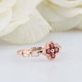 thumbnail image 3 of HeartsAndYou 1ct Natural Round Red Garnet Ring Open Link Shank Floral 14k SOLID Rose Gold, 3 of 9