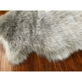 thumbnail image 2 of Soho Luxurious Faux Sheepskin Pelt Grey Shag Area Rug or Runner, 2 of 5