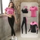 thumbnail image 3 of Ropa Deportiva de secado rápido para mujer, conjunto de ropa de yoga para gimnasio, traje de abrigo, sujetador, camiseta y leggings para entrenamiento, 2019, 3 of 5