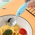 thumbnail image 4 of Portable Stainless Steel Infant Dinnerware Dolphin Baby Tableware Set Food Feeding Spoon Fork Children Utensil Toddler Cutlery BLUE, 4 of 8