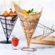 thumbnail image 5 of Cone Tableware Bar Western Restaurant Cafe Fried Chicken Rack Snack Basket French Fries Rack Silver, 5 of 5