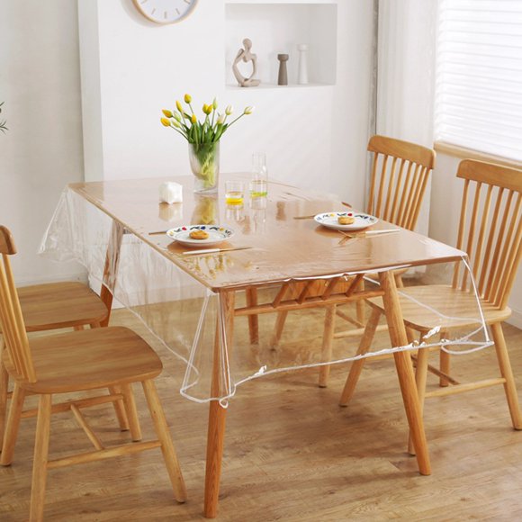suxuMhao Nappe Transparente - 55x86.61 Po 1 Pce Nappe Imperméable, Couvre-Table pour Table Rectangulaire, Nappe Propre Protecteur de Table Rectangulaire pour Salle à Manger à la Maison, Style C
