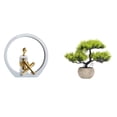 thumbnail image 1 of Figura De Niña, Estatua De Mujer, Centro De Mesa, Dormitorio, Regalo Para Lectores, Estantería, Escultura Abstracta De Estilo Rústico, Decoración Versátil, árbol Bonsái Artificial,, 1 of 8