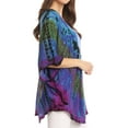 thumbnail image 4 of Sakkas Sunia Tie Dye Caftan Sleeve Blouse | Cover Up - Turquoise - One Size, 4 of 5