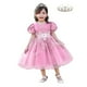 thumbnail image 1 of Vestido para niñas pequeñas, cuentas clavadas, estampado de copos de nieve, disfraz de princesa para niños, fiesta de cumpleaños, vestidos tutú de tul para boda, vestido de noche 4T (Etiqueta 110) Gao Jinjia LED, 1 of 2