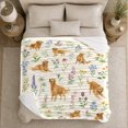 thumbnail image 5 of Autumn Golden Retriever Watercolor Flowers, Playful Pet Portrait Pattern, Warm Flannel Blanket for Living Room and Bedroom, Dog Lovers Thanksgiving Gift, Pet Lover Home Decor, 5 of 9