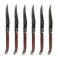 thumbnail image 1 of JS Gourmet - Set of 6 Laguiole Steak Knives, Stainless Steel Blade, Wooden Handles, 1 of 2