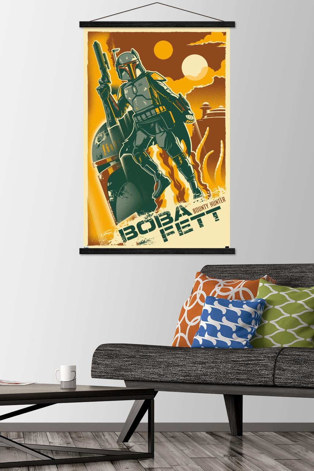 Star Wars: Saga - Boba Fett - Two Suns Wall Poster with Wooden Magnetic Frame, 22.375" x 34"