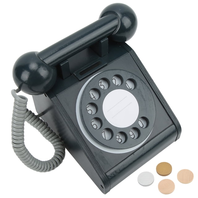 Téléphone à Cadran Rétro de Simulation Téléphone en Bois de Simulation Téléphone Rotatif pour Enfants Téléphone de Simulation pour Enfants Rose Téléphone à Cadran Rotatif à l'Ancienne Design Rétro en Bois