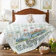 thumbnail image 3 of Throw Blanket Fleece Throw Blanket 40x50in, Happy Easter Words Bunnies Soft Lightweight Bed Blankets Watercolor Eggs Tulip Fuzzy Couch Blankets for All Season, 3 of 9