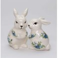 thumbnail image 2 of Ceramic Easter Rabbits with Blue Roses Pattern Salt and Pepper Shakers, Spring Decor, Easter Decor, Rabbit Lover Gift, 2 of 5