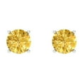 thumbnail image 3 of Clara Pucci 0.5Ct Natural Citrine Round Cut VVS1 Screw Back Stud 14k Solid hypoallergenic Gold Designer Earrings For November, 3 of 7
