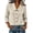 Beige, variant on Peter Pan Collar Blouse For Women, 3/4 Sleeve Textured Linen Shirt, Solid Color Cottagecore Work Top, Trendy Womens Summer Tops White L