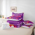 thumbnail image 6 of jejeloiu Kawaii Dots Bowtie 7 Pieces Bedding Comforter Set,Cartoon Flower Full Bedding Set,Pink Purple Orange Fitted Sheet Flat Sheet For Girl Kids,Luxury Bedroom Decor Reversible, 6 of 8