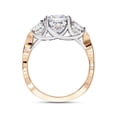 thumbnail image 4 of AFFY Three Stone Anniversary Wedding Infinity Rings for Women Center 7.5MM Cushion Cut Lab Created Moissanite Engagement Ring Jewelry Gift for Her In 14K Solid Rose Gold Size 5.5, 4 of 6
