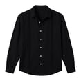 thumbnail image 5 of Guayabera Linen Shirts for Men Short Sleeve Button Down Shirt Hawaiian Shirt Hippie Summer Beach Vacation Shirts Black XXXL, 5 of 5