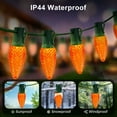 thumbnail image 6 of LAMPHOME Orange C9 Christmas String Light Outdoor, 25FT Shatterproof LED for House Rooflines & Pathways, Connectable Waterproof Vintage Christmas Light for Tree, Yard, Patio, Porch, Garden, 6 of 10