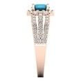 thumbnail image 3 of Clara Pucci 14K Rose Gold 1.83ct Turquoise Halo Ring for Women, 3 of 8