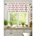 thumbnail image 2 of Fruit Design Valances for Windows Cherry Berry Fruit Summer Green Leaf Valance Rod Pocket Light Filtering Short Window Treatments Curtains for Kitchen Bathroom Living Room Bedroom, 42 x 18 Inch, 2 of 7