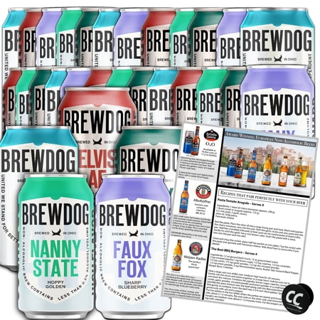 BrewDog 30 Ultimate Mixed Pack, Non-Alcoholic Pack | Includes Faux Fox, Nanny, Elvis, Hazy, & Punk | 12oz Cans