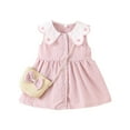 thumbnail image 4 of Dpytoraw Little Girl Collar Pattern Dress Sleeveless Sun Skirt Plaid Dress Thin Skirt With Bag Little Girl Dresses Size 6-12 Months, 4 of 5