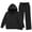Black, variant on Unisex Kids Tracksuit Set, Solid Pullover Hoodie & Wide Leg Sweatpants 2 Piece Sweatsuit, Teen Boys Girls Plain Hooded Casual Sportswear Outfit (Purple, 9-10 Years)