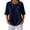 Dark Blue, variant on Elbow-Length Sleeve T-Shirt for Women Crew Neck Waffle Knit T-Shirt Textured Golf Shirt Fashion Summer Loose Top,White (XL)