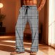 thumbnail image 2 of Ceisia Mens Plaid Pajamas Pants Elastic Waist With Pockets Sleep Soft Lounge Sleep Bottoms Gray XL Gift, 2 of 9
