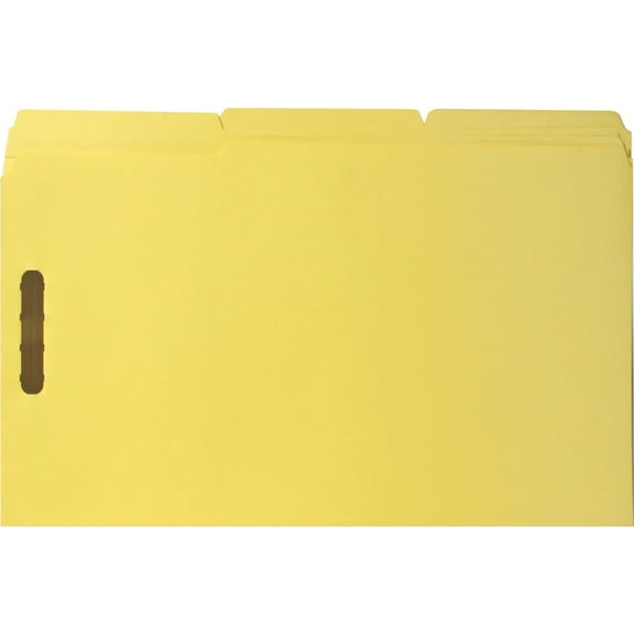 Business Source, BSN17222, 2-ply Tab Legal Fastener Folders, 50 / Box, Yellow
