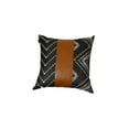 thumbnail image 2 of Black and White Pearl Geo with Brown Faux Leather Pillow Cover, 2 of 4