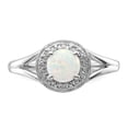 thumbnail image 4 of 925 Sterling Silver Rhodium-plated Diam. & Created Opal Ring Size: 10; for Adults and Teens; for Women and Men, 4 of 5